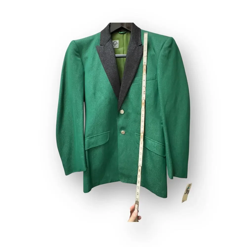 Vintage Green Lurex Lamé 36s 1960s Mens Tuxedo Dinner Jacket Uniforms by Ostwald